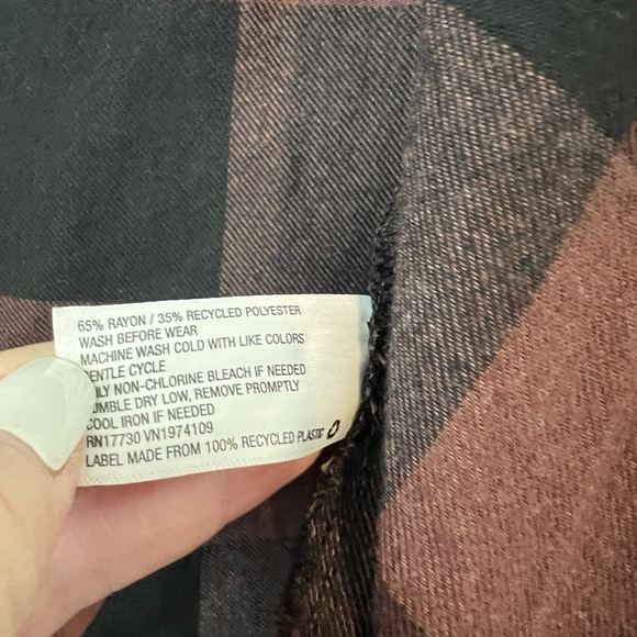 Knox Rose Open Cardigan SZ Sm Red Black Buffalo Plaid Pattern. - Picture 4 of 5